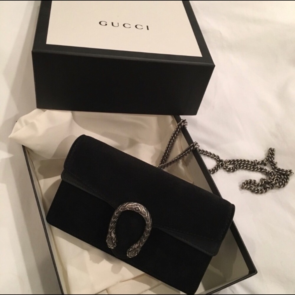 Gucci Dionysus Super Mini Black Suede